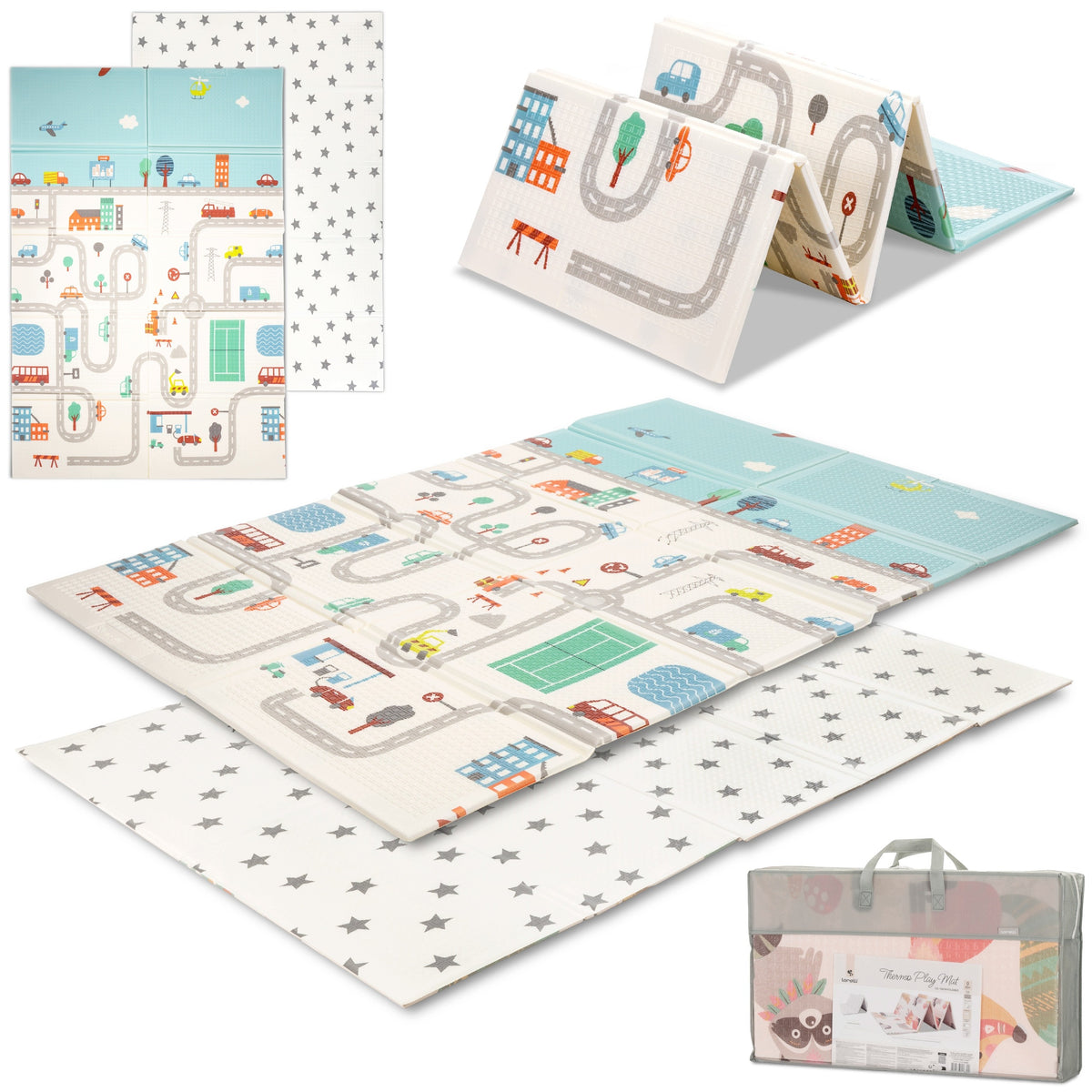 Educational Foam Mat Double Sided Folding Mat for Children Large 120x180cm