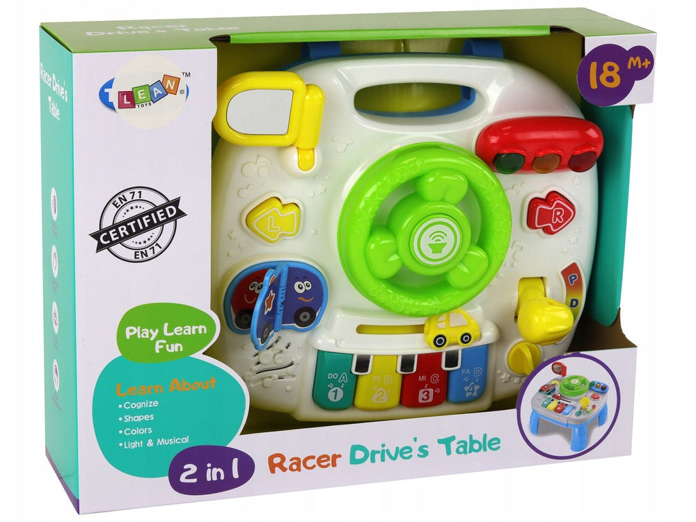 Educational Interactive Table Board 2in1 For Toddlers Steering Wheel Brand LEAN Toys