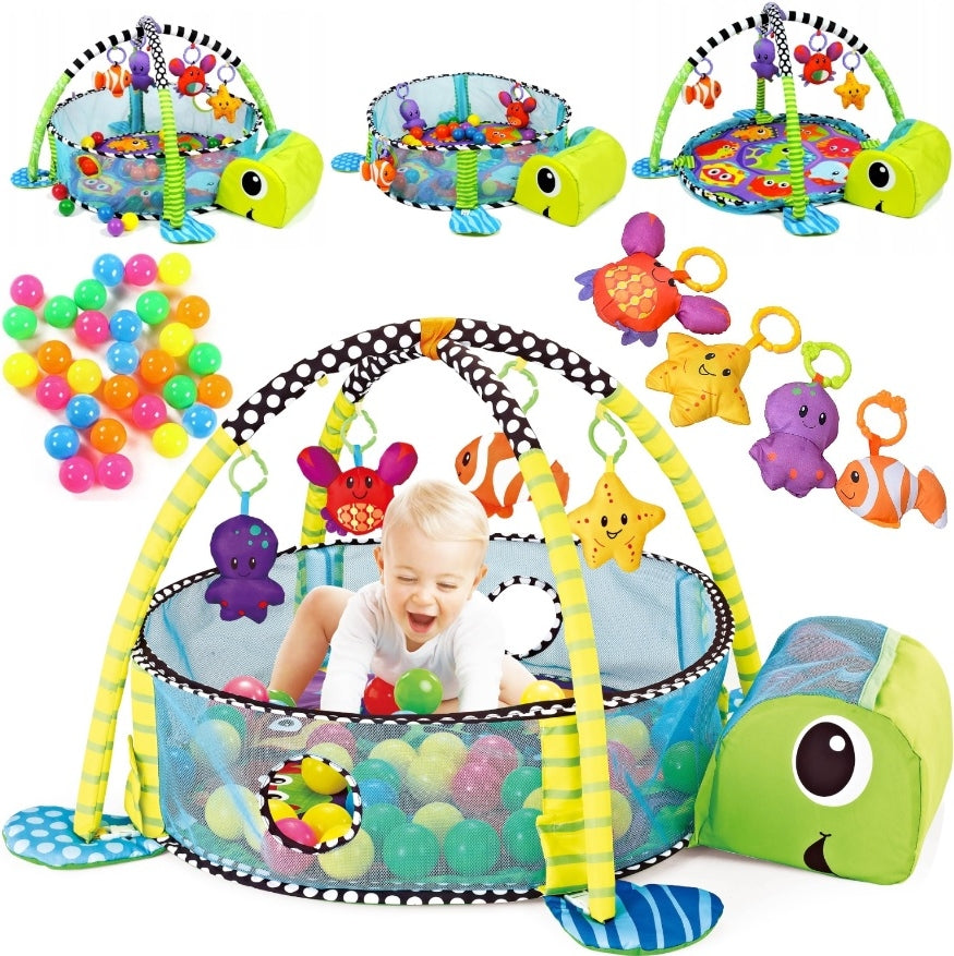 Educational Mat 3in1 Large Interactive Playpen Pool Ball Turtle 0+