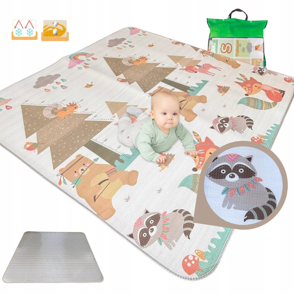 Educational Mat Foam Thermal Folding Mat for Children CARPET 180x180cm