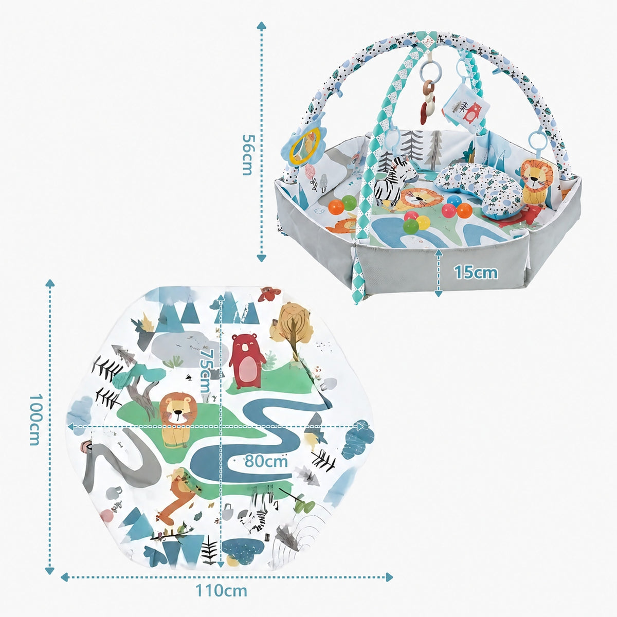 Educational Mat Soft Large Interactive 4in1 Toys Ball Pillow Teether Manufacturer code 5903981366590