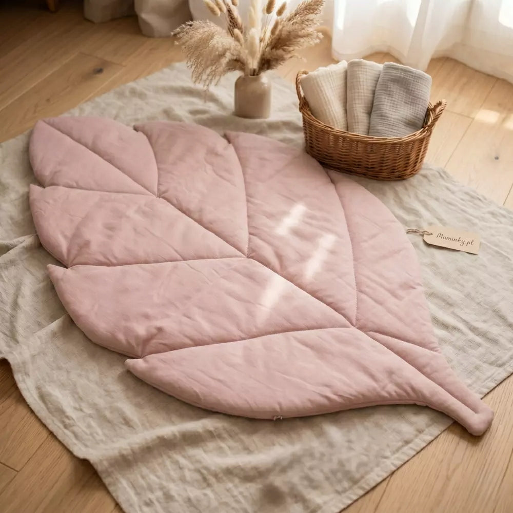 Educational Mat for Playing and Lying Infant LEAF 100% Cotton Rose Packaging status original