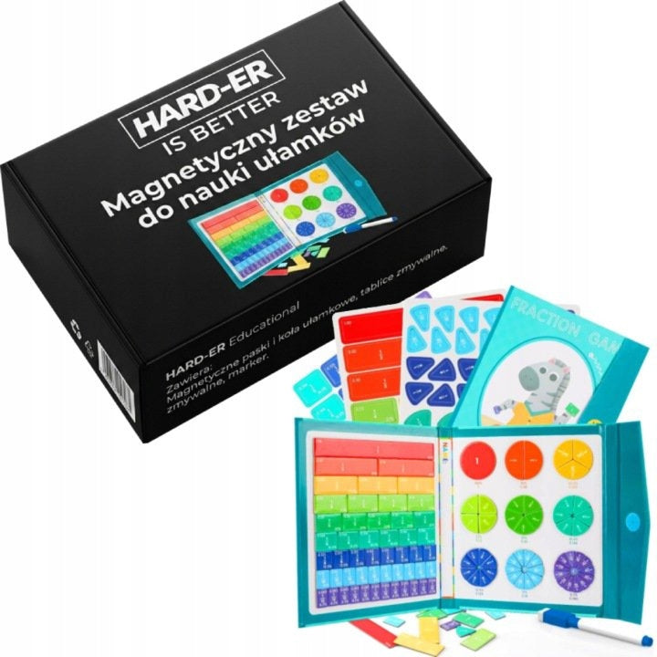 Educational Math Fraction Learning Kit for Kids MAGNETIC Hard-er