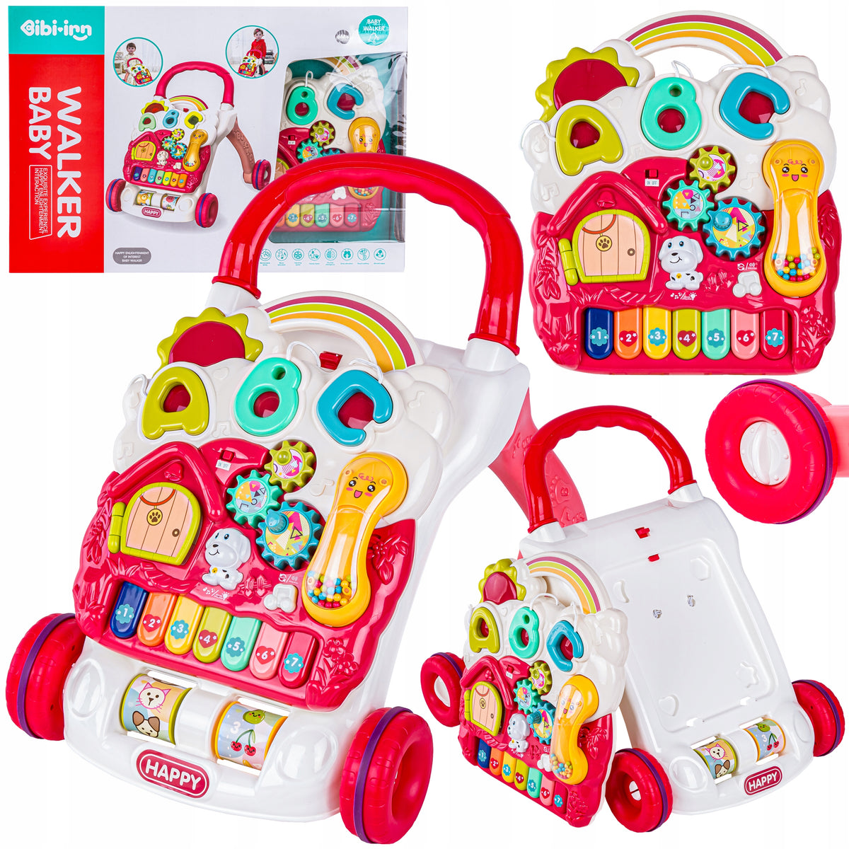 Educational PUSHER for children INTERACTIVE WALKER Ride-on Musical Piano