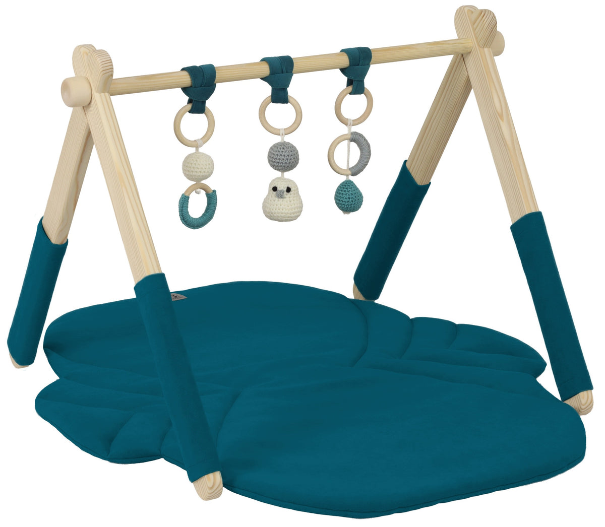 Educational STAND MAT TOYS SET gift for baby shower TURQUOISE VELVET