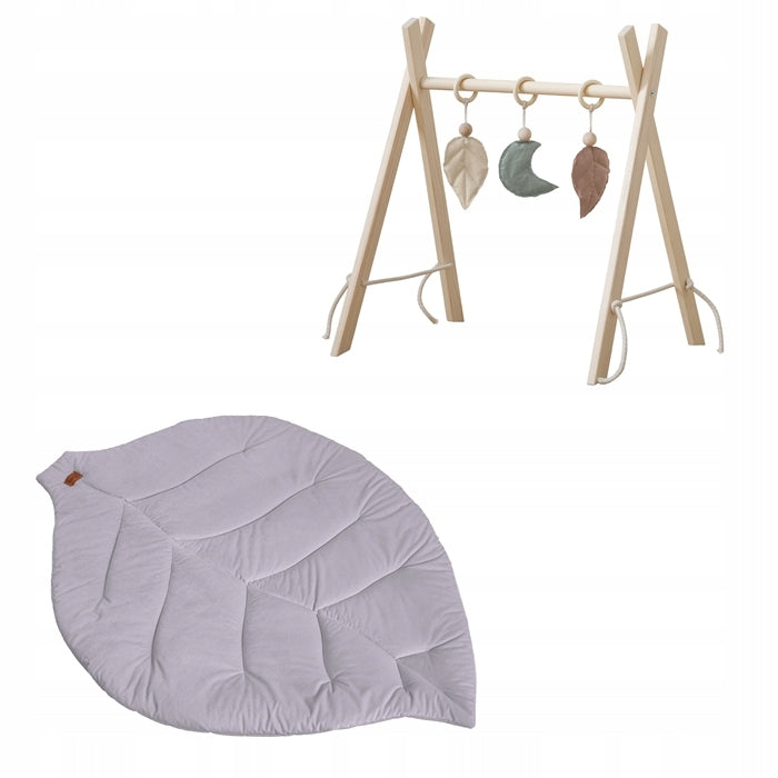 Educational Stand Baby GYM + Mattress Mat Leaf Velvet Purple