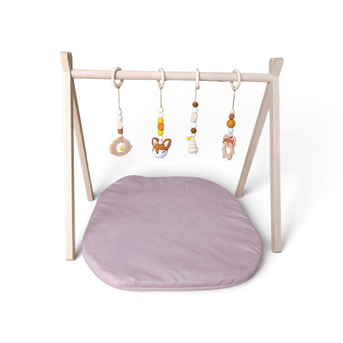 Educational Stand Gymnastic Wooden Baby Gym for Babies with Rose Mat Packaging status original