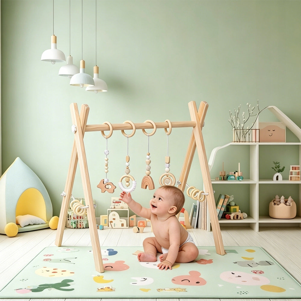 Educational Stand Gymnastic Wooden Pendant for Kids and Babies Kid's age 9＋ months