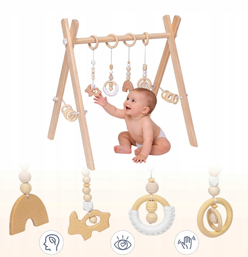 Educational Stand Gymnastic Wooden Pendant for Kids and Babies