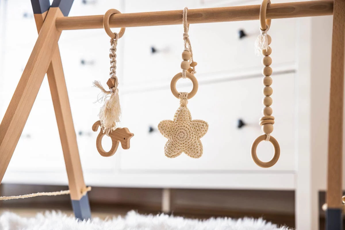 Educational Stand Pendants 3 Pcs White Star Baby Gym Safe Color white