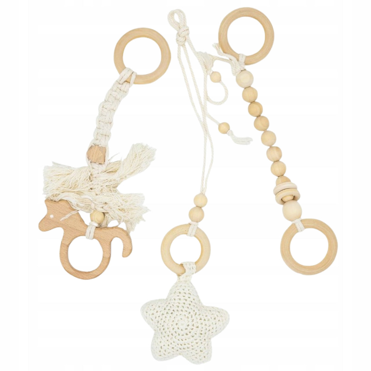 Educational Stand Pendants 3 Pcs White Star Baby Gym Safe