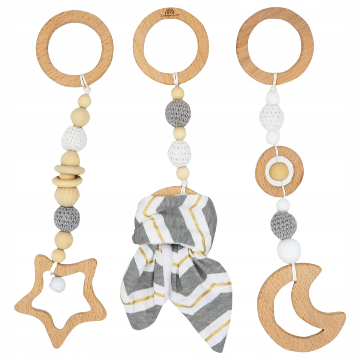 Educational Stand Pendants 3 Pieces Grey Rabbit Ears Baby Gym