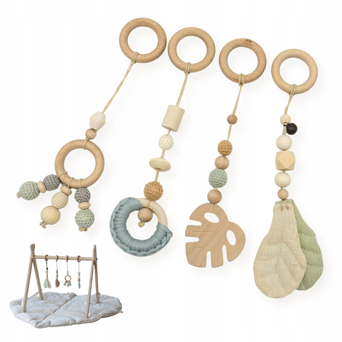 Educational Stand Pendants 4 Pieces Mint Baby Gym Gymnastics