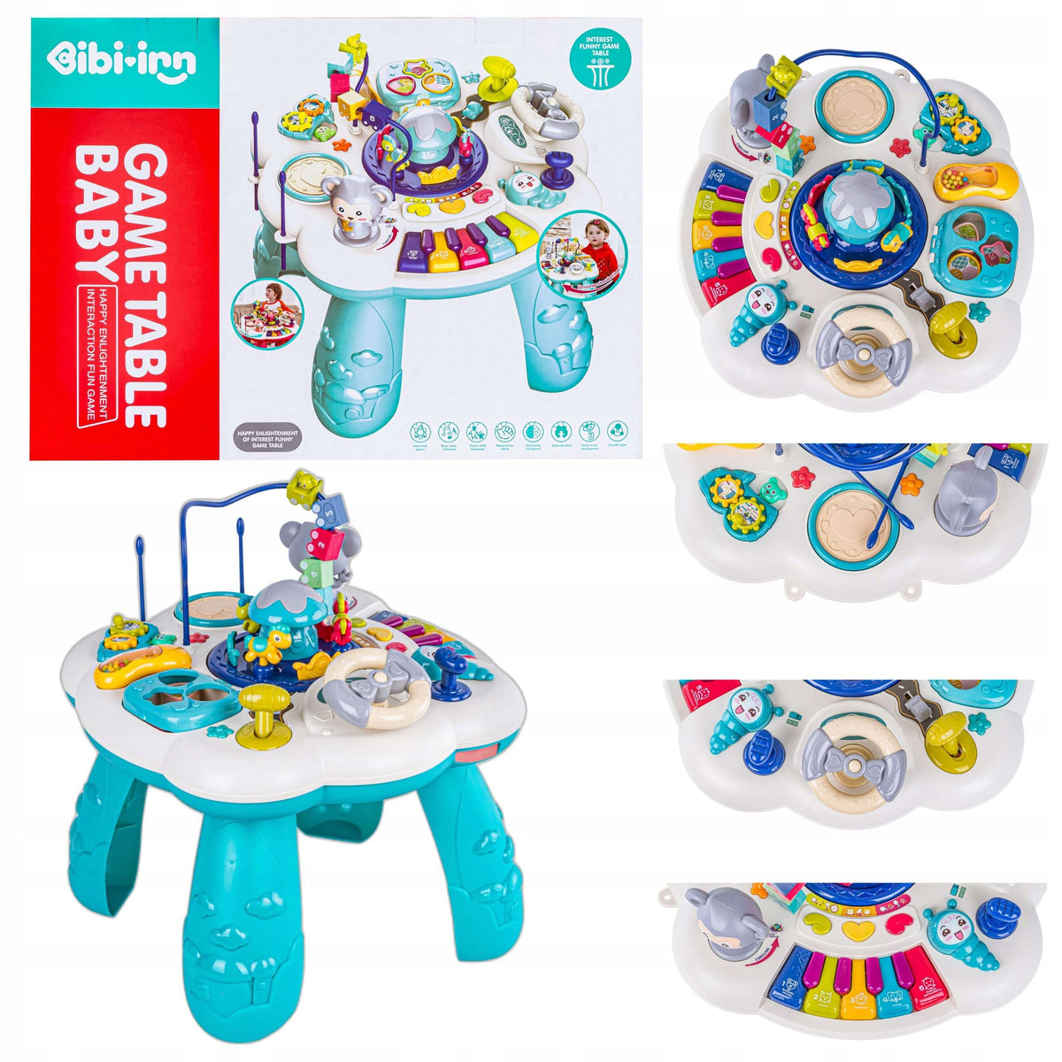 Educational Table Interactive Cymbals Organs Melodies Animal Microphone