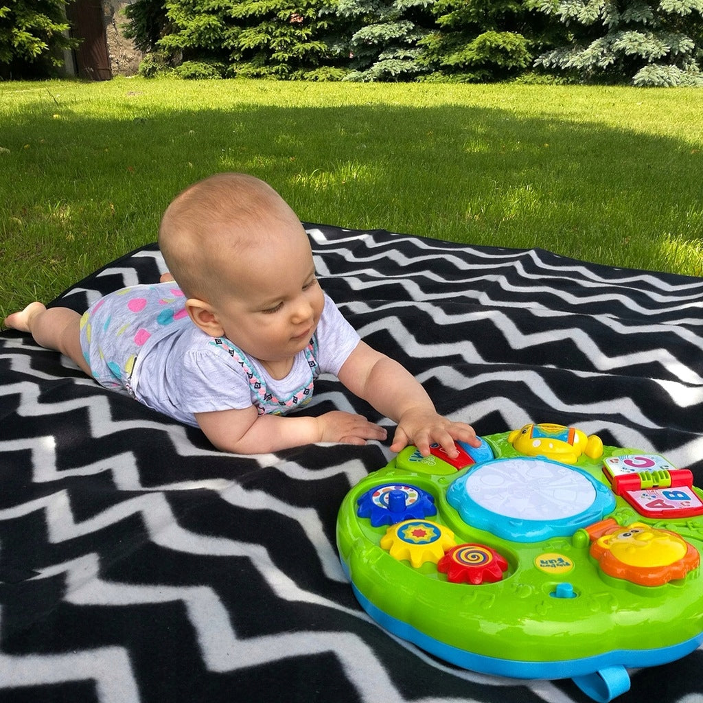 Educational Table Music Panel Piano Wheels Toothed Drum Interactive Color multicolor