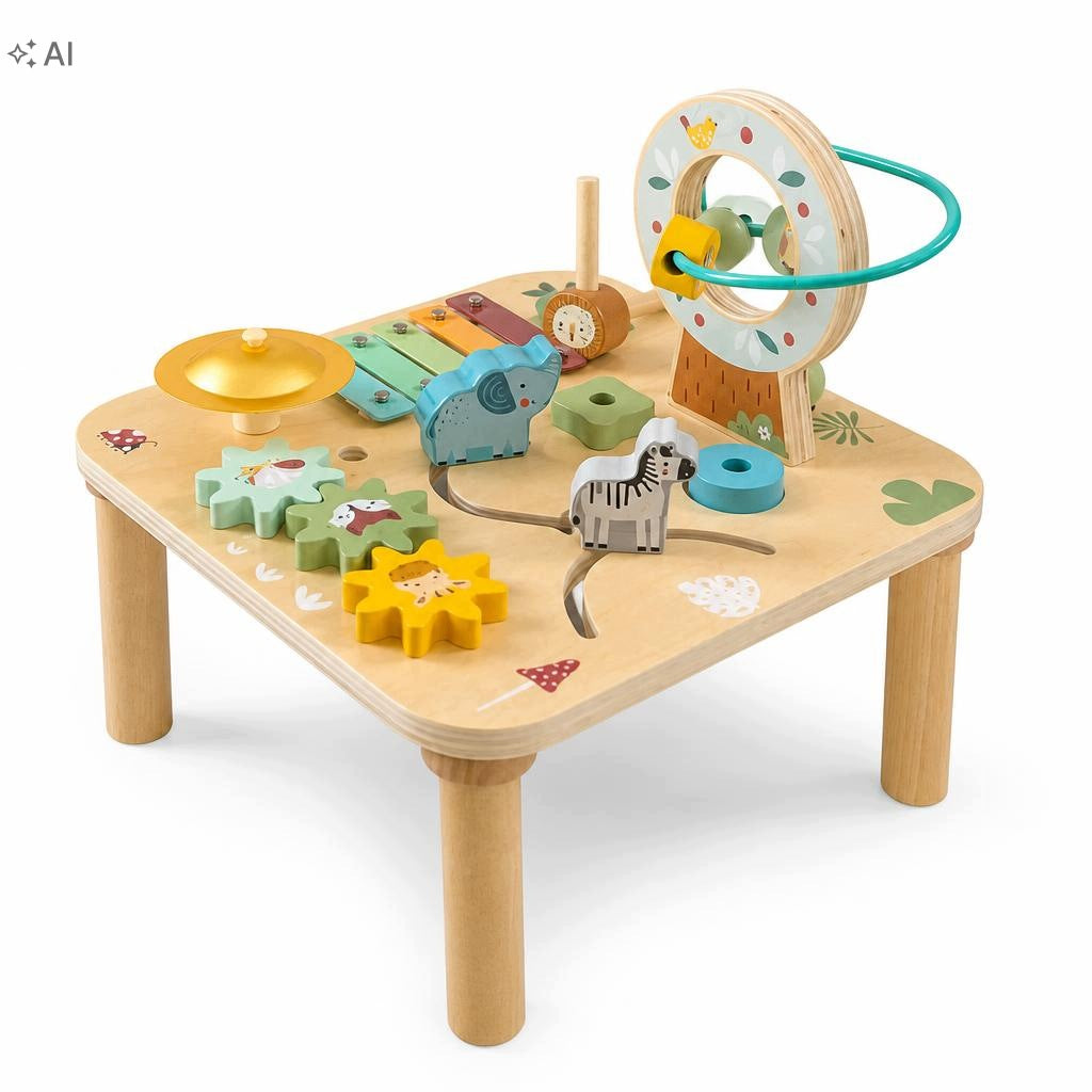 Educational Table Wooden Musical Sensory Labyrinth Montessori 18m+ Packaging status original