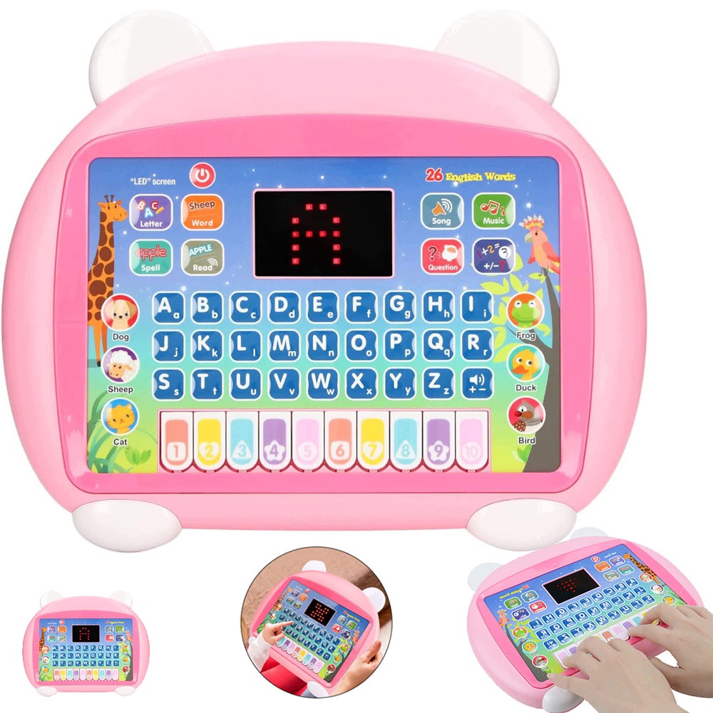 Educational Toy Interactive Tablet For Children Learning English Pink