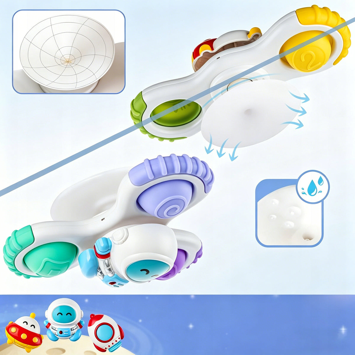 Educational Toy Sensory Spiner Set of 3pcs for Infants Safe Manufacturer code SpinnerToy Space 3pcs