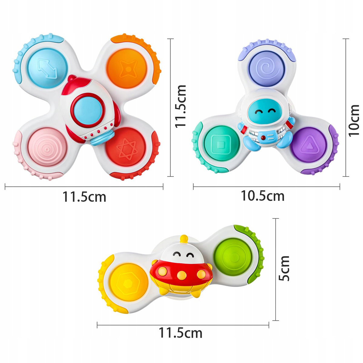 Educational Toy Sensory Spiner Set of 3pcs for Infants Safe Packaging status original