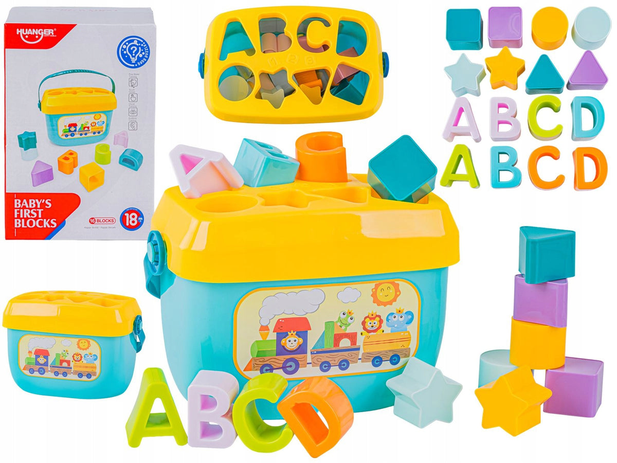 Educational Toy Sorter With Blocks Puzzle Bucket Letters Blocks Packaging status original