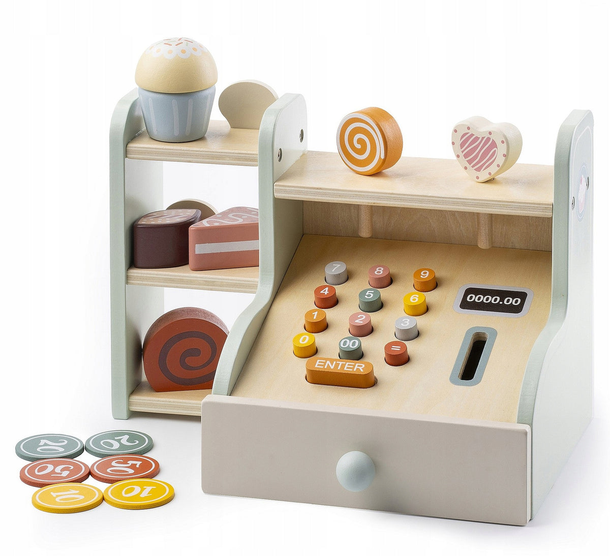 Educational Toy WOODEN CASH REGISTER Shop for Children Fun in the Shop PROMIS Manufacturer code KS25
