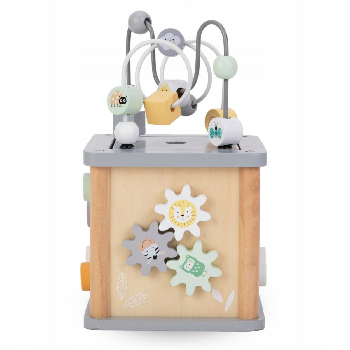 Educational Toy Wooden Cube Montessori Motor Loop for Kids Packaging status original