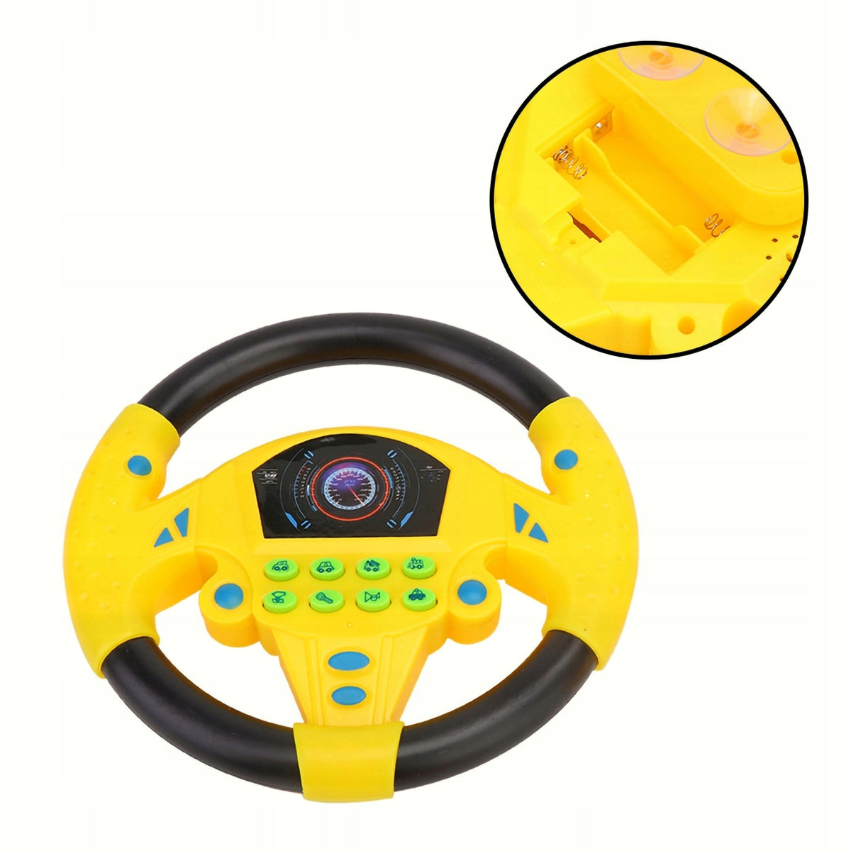 Educational Toy Yellow Musical Steering Wheel for Kids