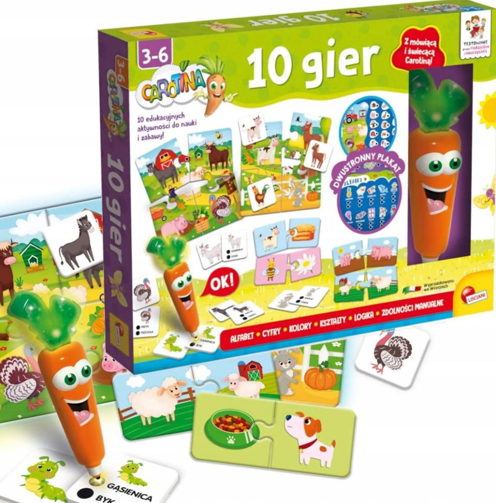 Educational Toy for Kids Set of 10 Games Carotina Toys 3-6 Years