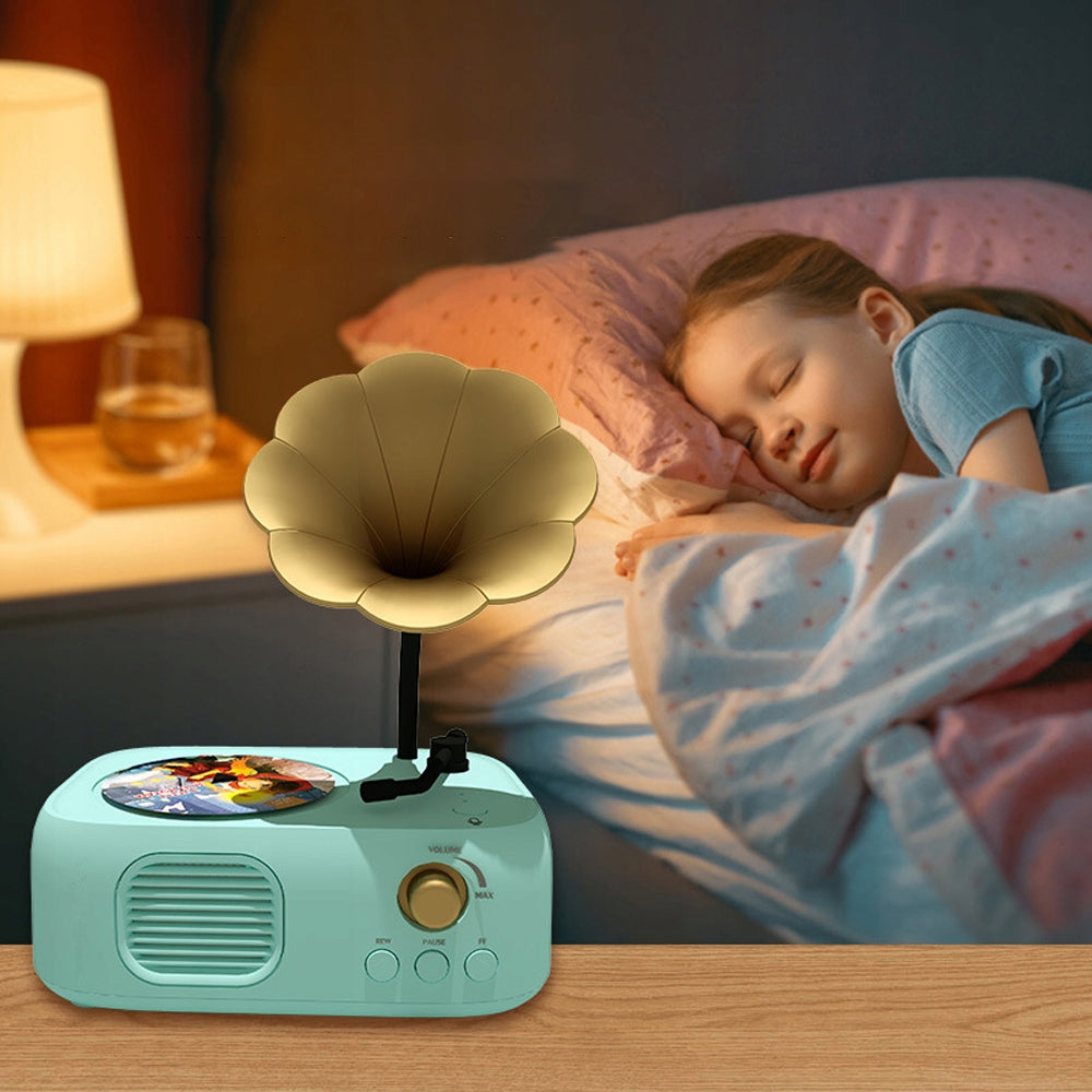 Educational Turntable For Kids With 96 Cards Music Toy Cyan Gift Kind instrument set
