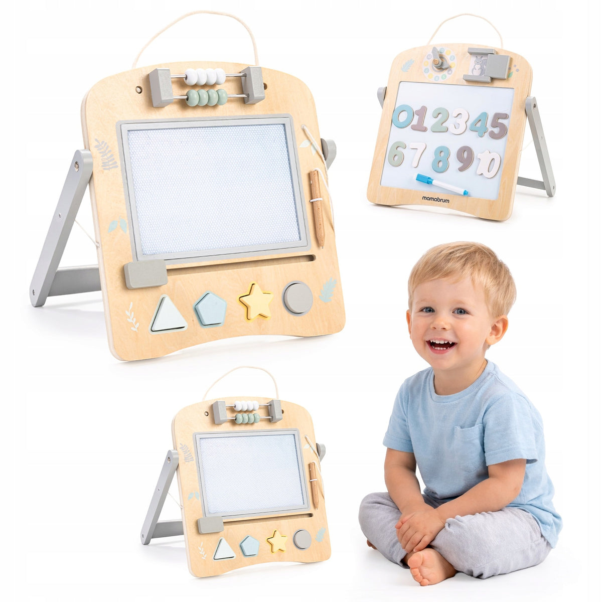 Educational board 2in1 wooden magnetic magic drawing board sorter