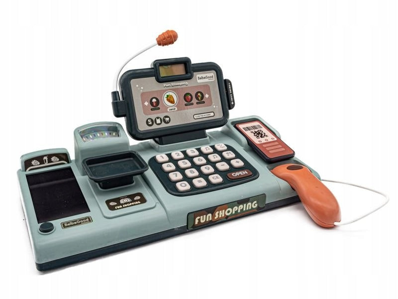 Educational cash register - microphone, scale, basket, accessories Packaging status original
