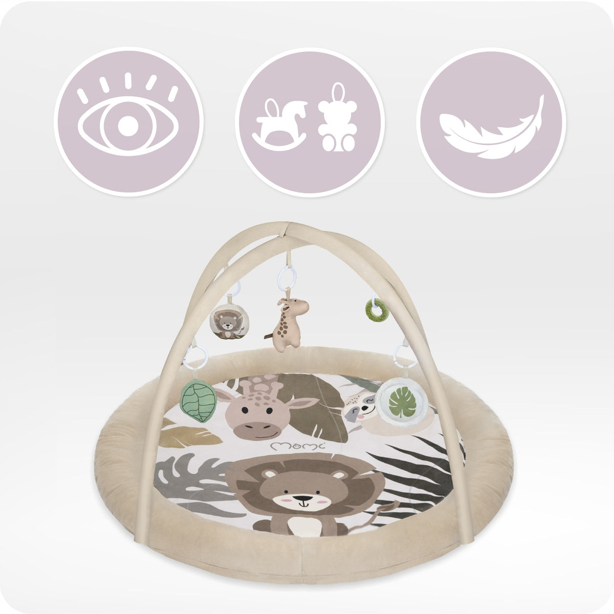 Educational mat for babies MoMi LUANI - sensory toys 2 headbands thick Brand MoMi