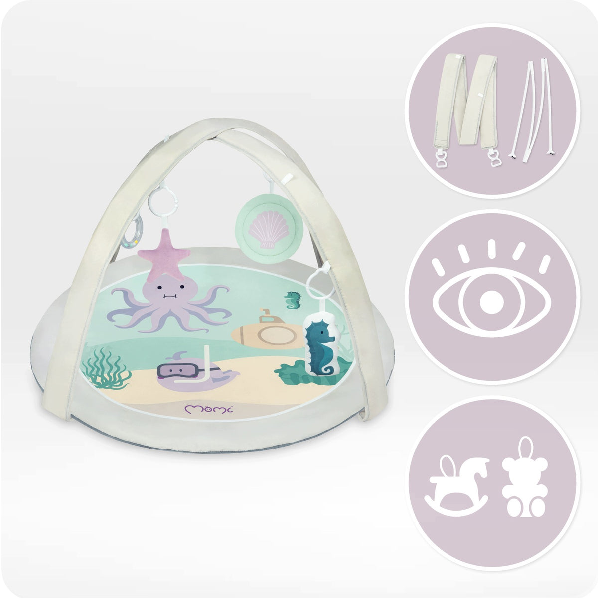 Educational mat for babies MoMi MARE 0+ headband sensory toys Brand MoMi