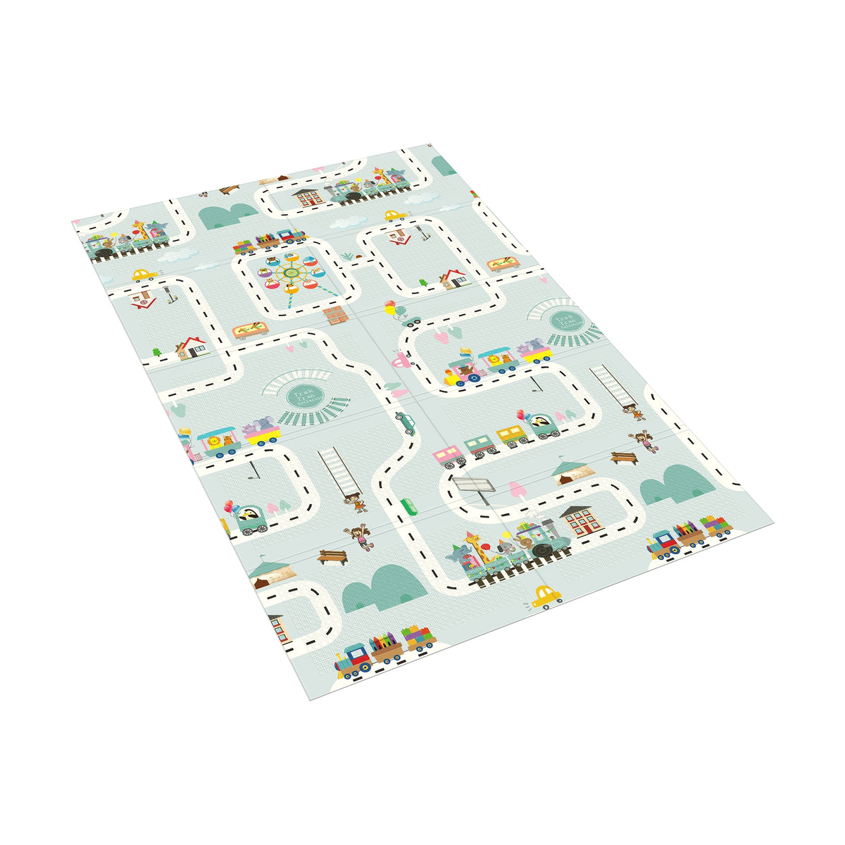 Educational mat for babies foam 180x120 cm cars and trains Rebel Brand Rebel