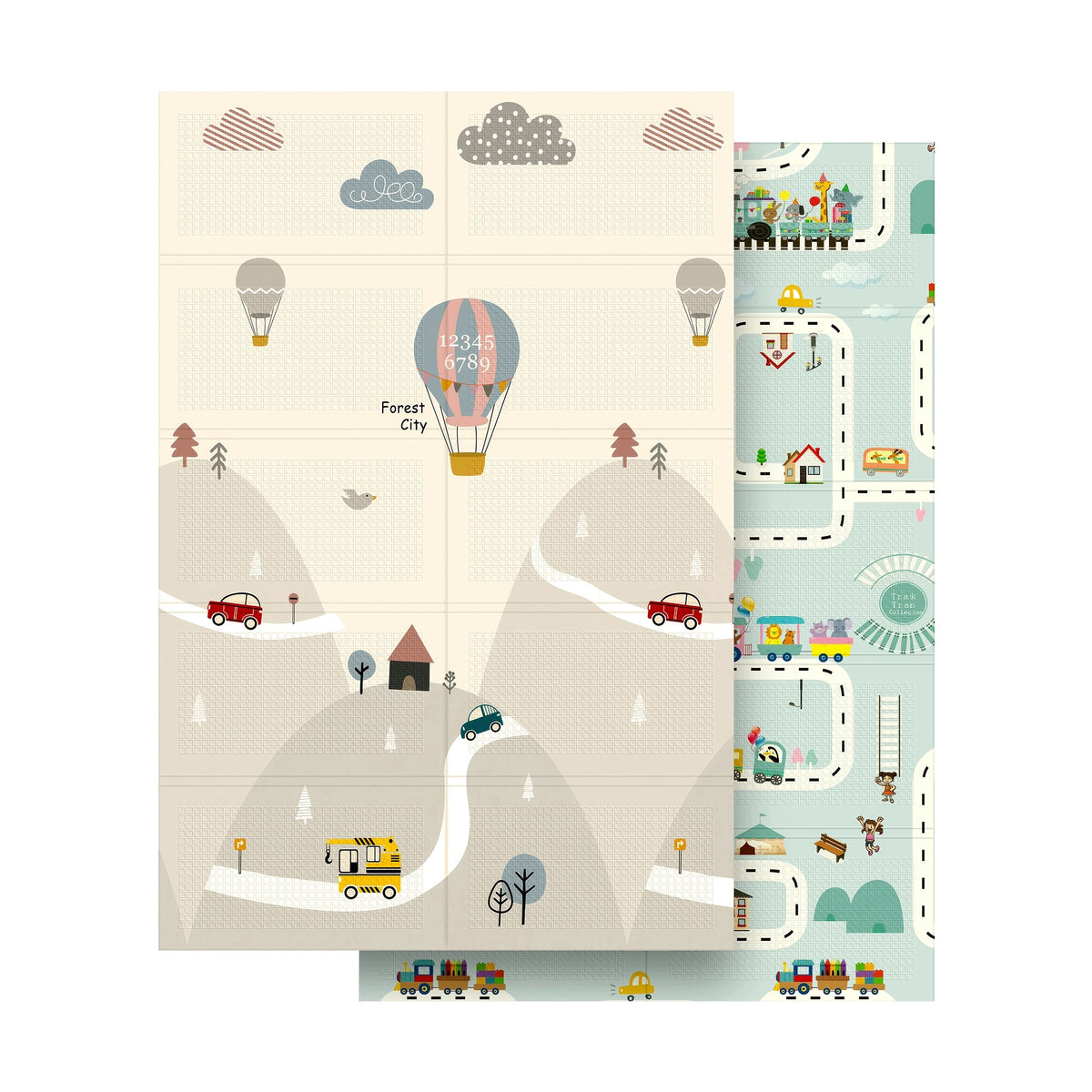 Educational mat for babies foam 180x120 cm cars and trains Rebel
