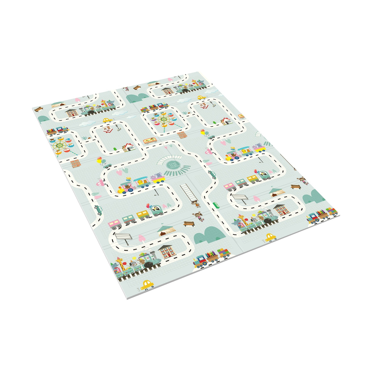 Educational mat for babies foam 180x150 cm cars and trains Rebel Brand Rebel