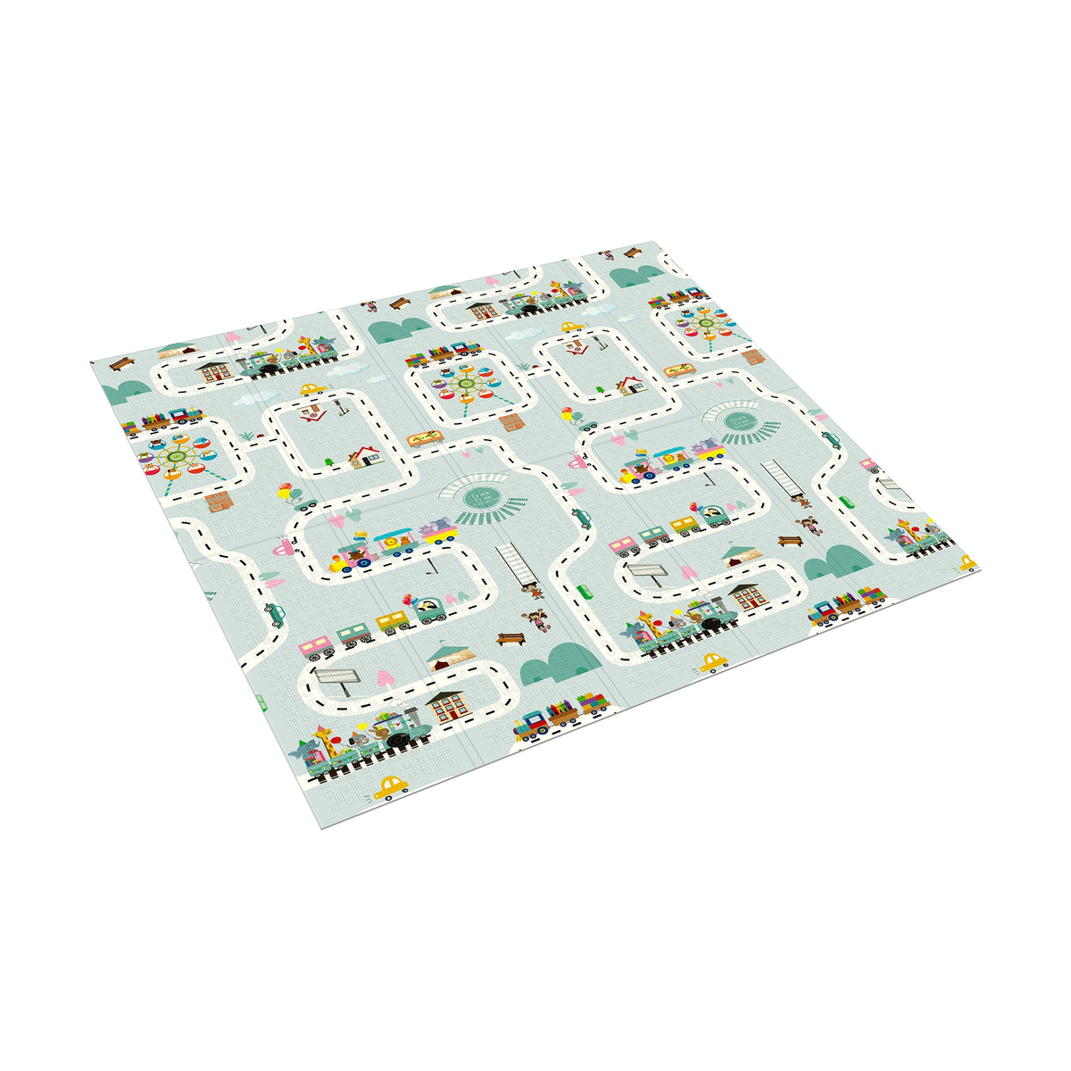 Educational mat for babies foam 200x180 cm cars and trains Rebel Brand Rebel