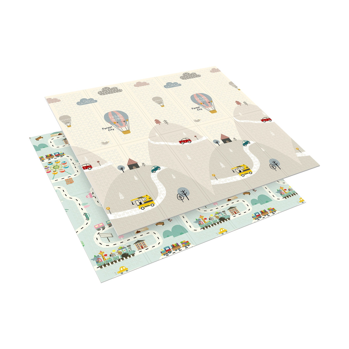 Educational mat for babies foam 200x180 cm cars and trains Rebel Packaging status original