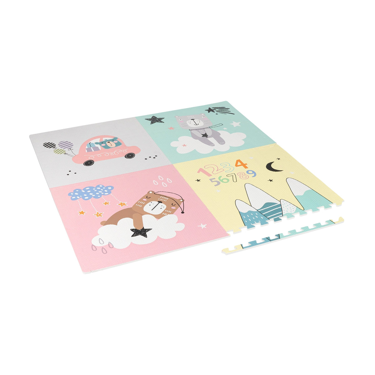 Educational mat for babies foam puzzle 120 x 120 cm bears Rebel Brand Rebel