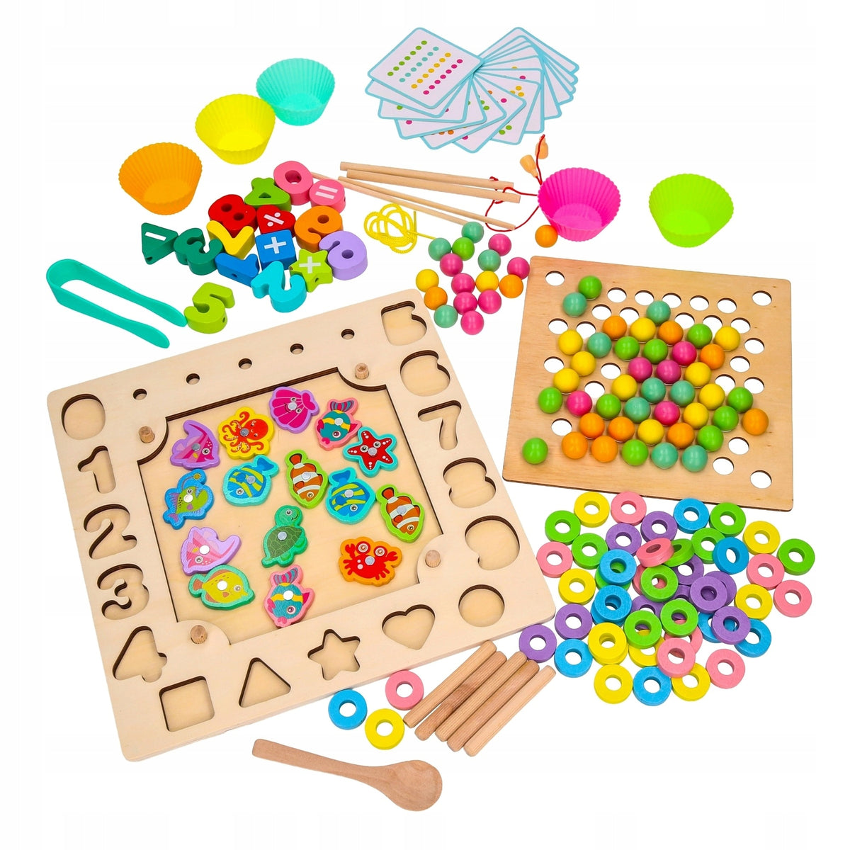 Educational puzzle MONTESSORI 6in1 arcade game wooden 0029 Kid's age 3＋ years
