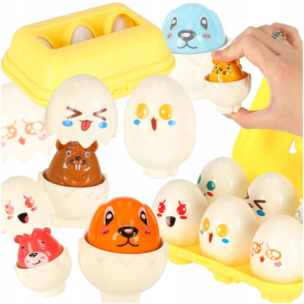 Educational puzzle sorter fit egg shapes montessori 6 pcs