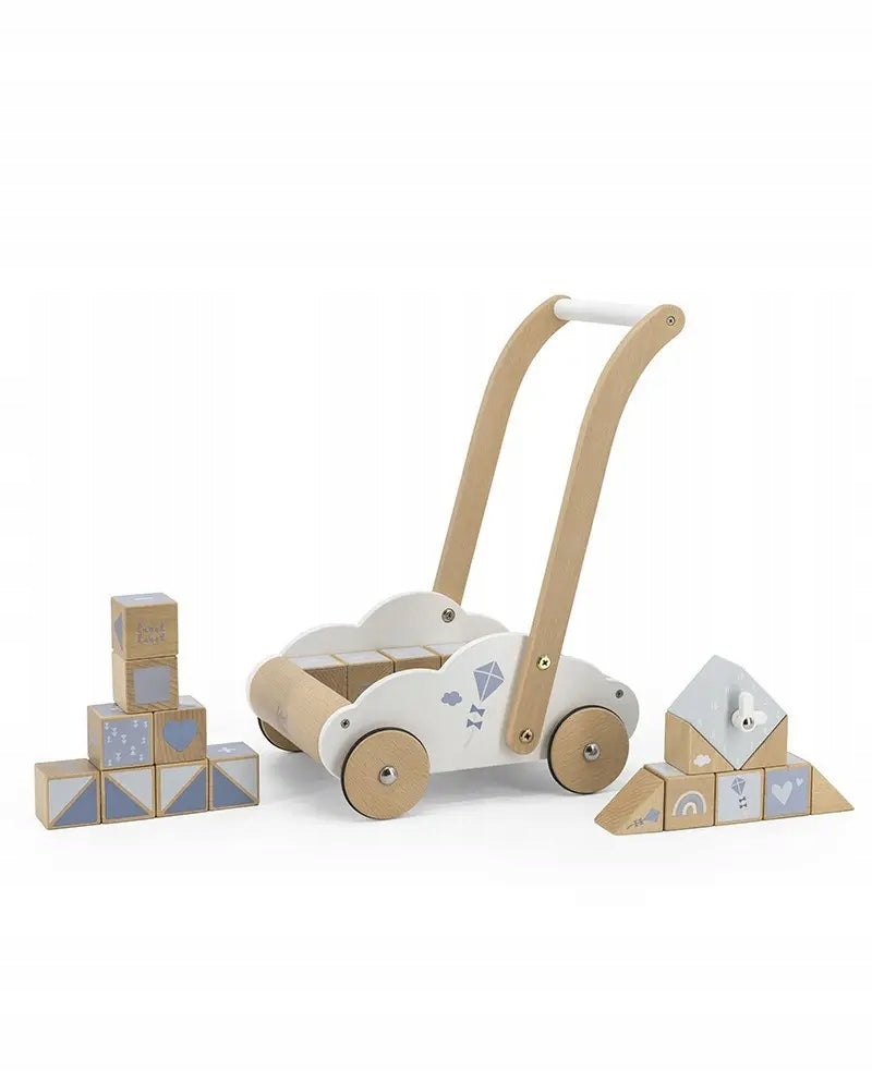Educational trolley with blocks Blue Label Label