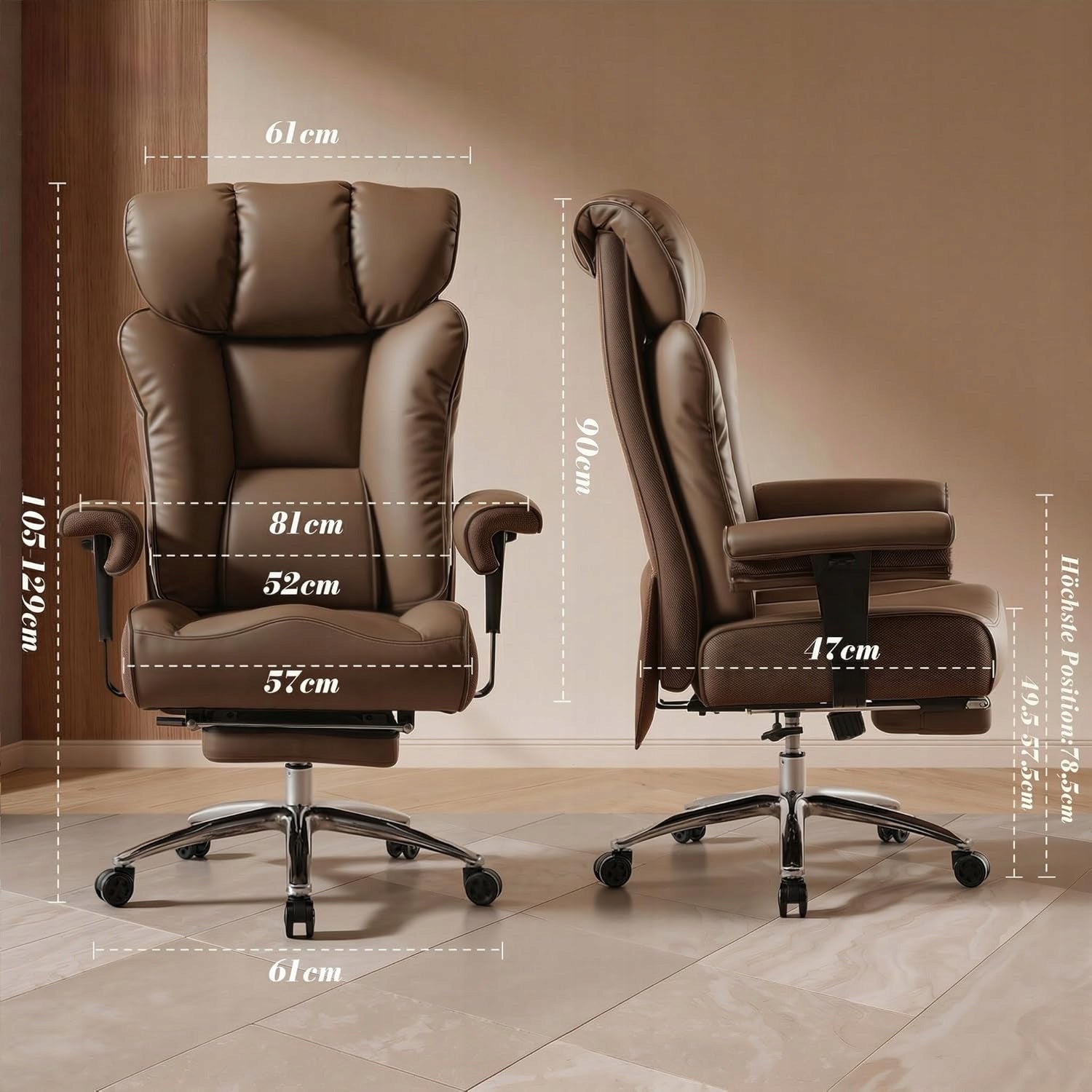 Efomao Office chair XXL 200 kg with footrest Manufacturer code b0djly4chq