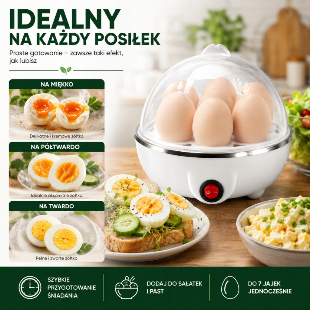 Egg Cooker Egg Cooking Machine 7 Pcs STRONG 350W EGGS FOR WHOLE FAMILY Manufacturer code gardenmaker_jajowar