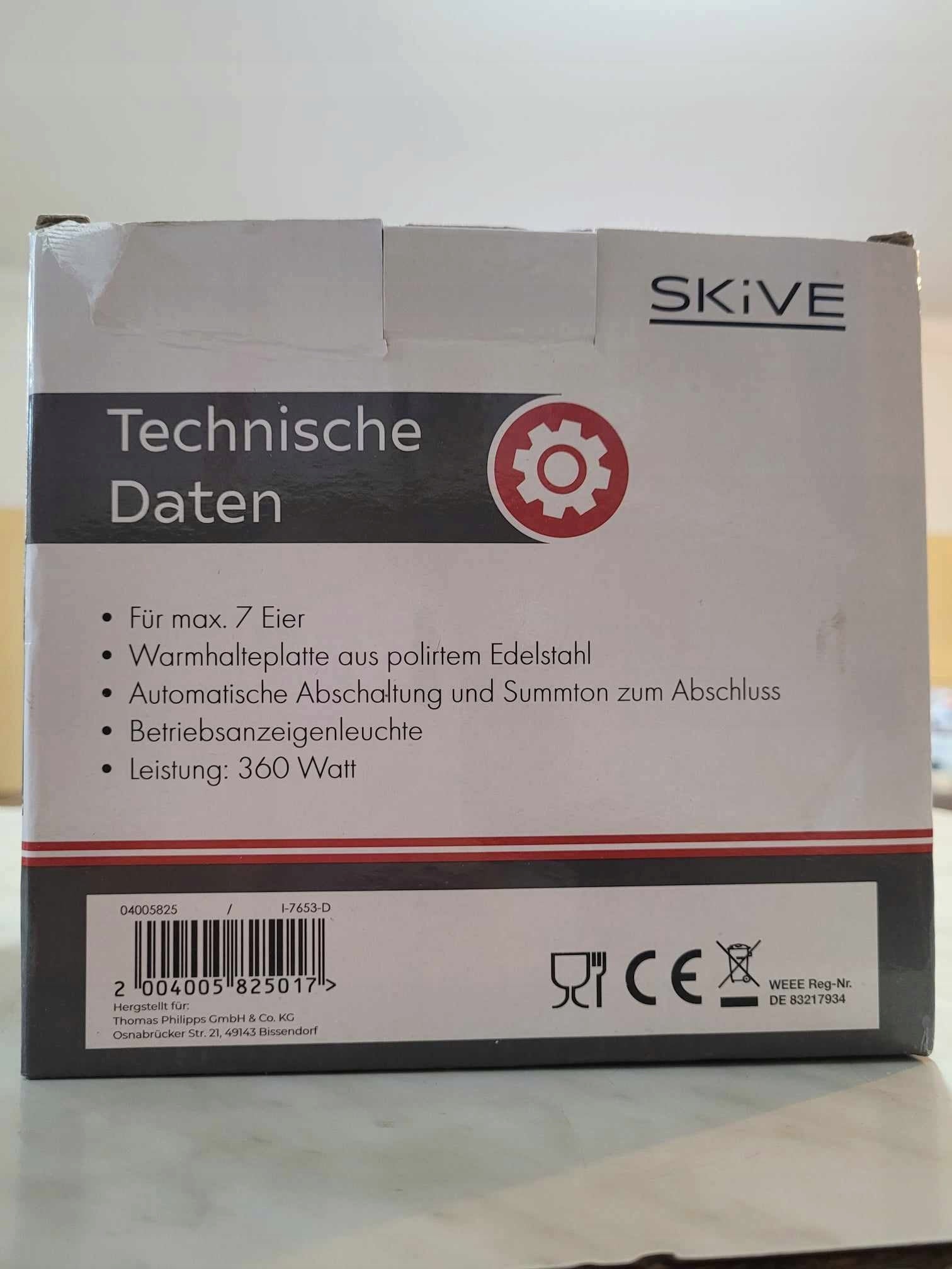 Egg Cooker Skive 360W for 7 eggs Manufacturer code I6966D