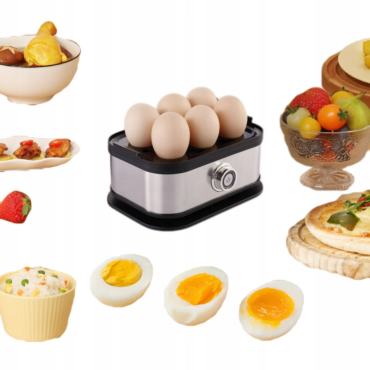 Egg Cooking Molds 6 Eggs 3 Degrees Hardness Adjustment Brand no brand