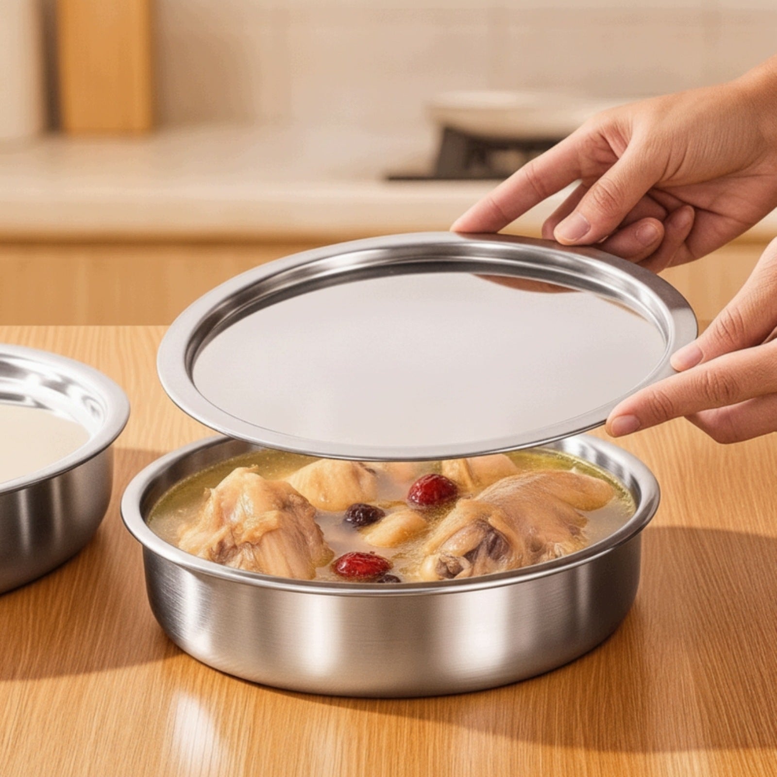Egg Steaming Plate Stainless Steel Egg Custard Dish Food-Grade for Steamer Brand no brand