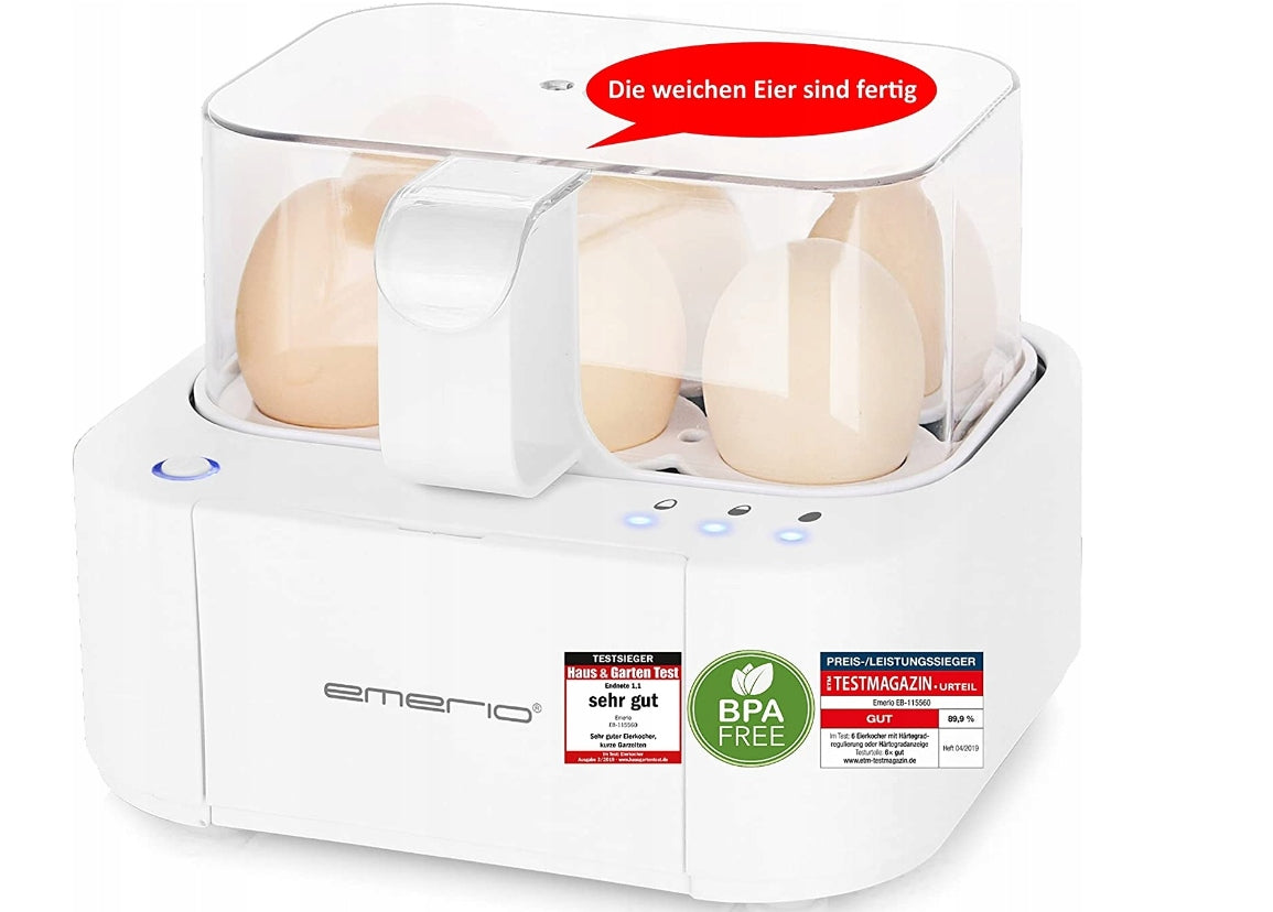 Egg cooker Emerio EB-115560.12 for 6 eggs 400W White Design