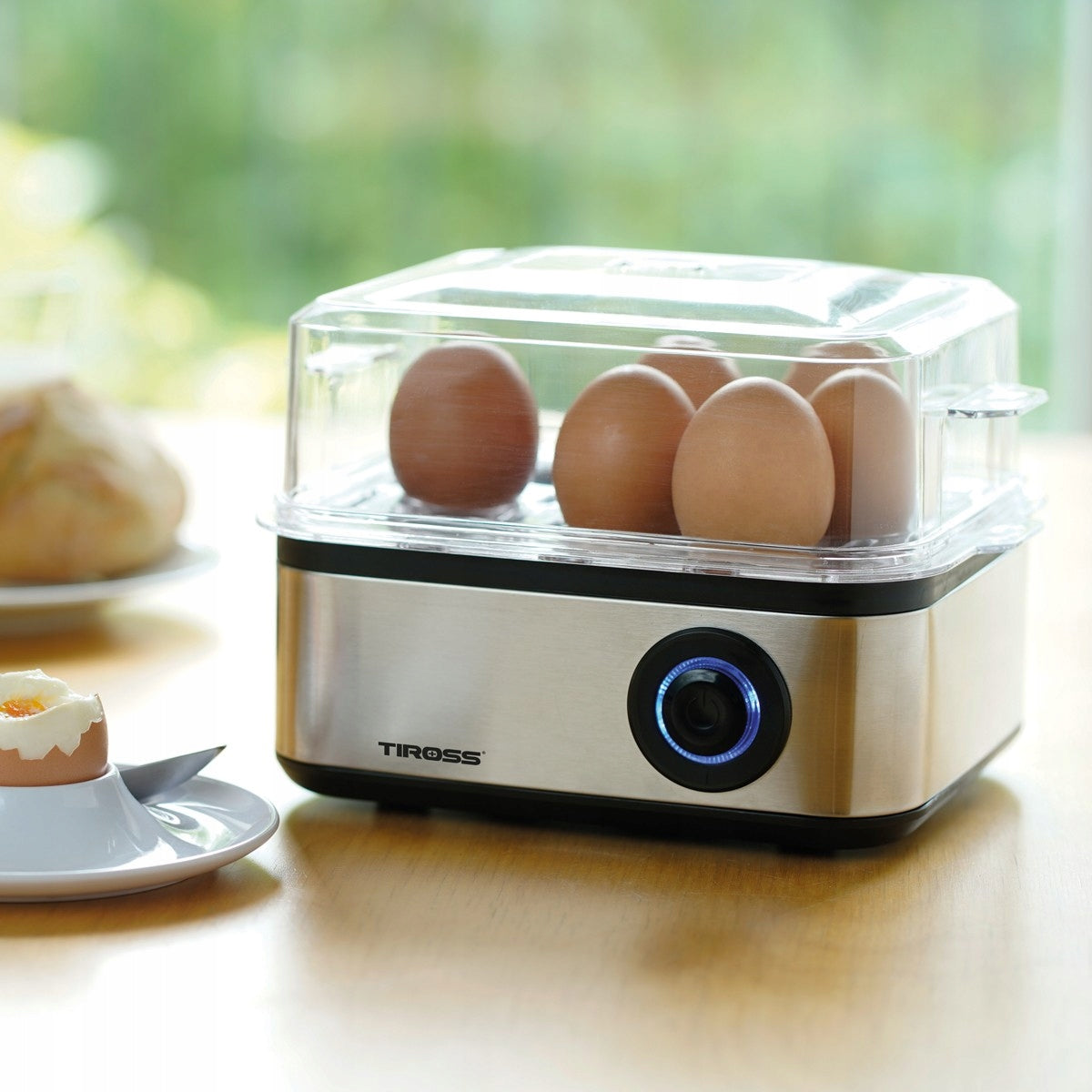 Egg cooker Tiross TS2301 350W - up to 8 eggs, water scoop, lancet Manufacturer code 2301