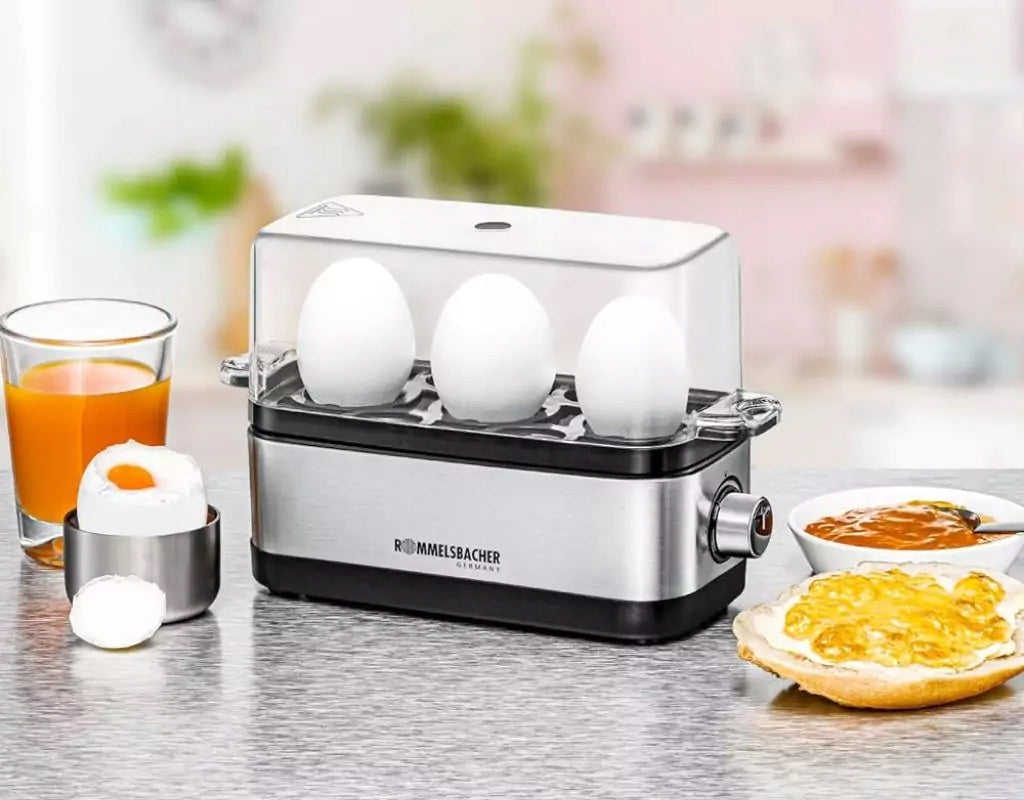Egg cooker for 3 eggs Rommelsbacher ER 300 silver Brand Rommelsbacher